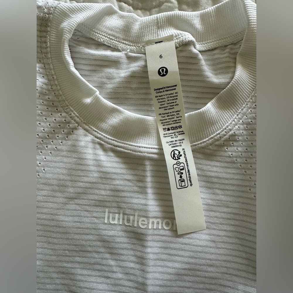 Lululemon Swiftly High-Low White Tank